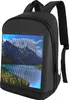 A black backpack with a digital screen displaying a landscape image. Podgląd zdjęcia produktu