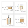 Relaxdays Badaccessoires-Set, 4-teilig, braun, Keramik & Produktbild-Vorschau 4