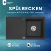 VBChome Granitspüle 76 x 44 cm Schwarz mit Armatur Produktbild-Vorschau 5