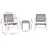 3-tlg. Bistro-Set Schwarz Poly Rattan und Massivholz Akazie Produktbild-Vorschau 9