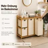 Wäschekorb 4 Fächer 150 L mit Bambusablage, Wäschesammler Produktbild-Vorschau 4