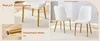 2er-Set Esszimmerstühle, weißes Kunstleder, goldene Produktbild-Vorschau 6