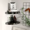 vidaXL Eck-Schweberegale 2 Stk. Hochglanz-Schwarz 25x25x3,8 Produktbild-Vorschau 2