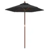 vidaXL Parasol z drewnianym drążkiem czarny 196x231 cm Podgląd zdjęcia produktu 1