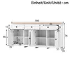 Sideboard mit Drei Schubladen und Vier Türen, Anrichte Produktbild-Vorschau 8