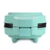A teal mini waffle maker is shown from the front on a white background. Náhled obrázku produktu