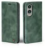 A green flip case for a smartphone, shown from two angles. Produktbild-Vorschau
