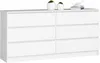 Kommode AKORD K160 Weiß 160 cm 6 Schubladen B160 x H77 x Produktbild-Vorschau 1