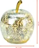 A decorative glass apple with embedded LED lights, shown against a white background with measurement indicators. Voir les images du produit