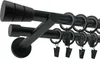 A double curtain rod with rings and clips, shown against a white background. Produktbild-Vorschau