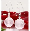 Ohrringe Ohrhänger aus echtem Rosenquarz & 925 Silber Ø14mm Produktbild-Vorschau 2