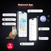 A marketing image showcasing the Roborock App with two smartphones displaying the app interface, a cat, and various feature callouts. Produktbild-Vorschau