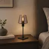 Tischlampe - schwarz - Ancilla - glas metall - Ø 14cm - E14 Produktbild-Vorschau 2