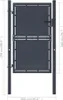 vidaXL Gartentor aus Stahl 100 x 200 cm Anthrazit Produktbild-Vorschau 5