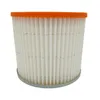 A cylindrical pleated filter with an orange rim and a gray metal base, isolated on a white background. Produktbild-Vorschau