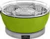 A green tabletop charcoal grill on a gray base, shown from a front-facing angle against a white background. Produktbild-Vorschau