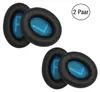 Four black ear pads with blue patterned inserts, arranged in two pairs. Produktbild-Vorschau