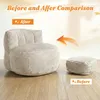 (Beige) Fauteuil de détente en flanelle moelleuse, style Voir les images du produit 9