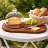 Brie 3tlg Käsebrett Set Servierbrett mit Glasglocke & Produktbild-Vorschau 3