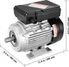 A close-up, angled view of an electric motor with dimensions indicated by lines and text. Produktbild-Vorschau