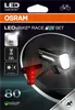 The image shows the packaging of an OSRAM LED bike light set, featuring the front and rear lights. Anteprima dell’immagine prodotto