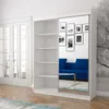 Schwebetürenschrank Kleiderschrank 150 cm Weiß/Sonoma mit Produktbild-Vorschau 9