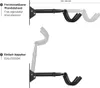 Two views of a black bicycle wall mount, one extended and one folded, with text labels. Produktbild-Vorschau