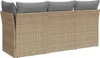 vidaXL Gartensofa mit Kissen 3-Sitzer Beige Poly Rattan Produktbild-Vorschau 6