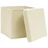 A cream-colored storage box with its lid open, shown against a white background. Anteprima dell’immagine prodotto
