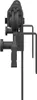A close-up, side view of a black metal sliding door hardware set. Náhled obrázku produktu