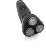 A black electric shaver with three rotary heads is shown against a white background. Podgląd zdjęcia produktu