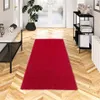 Hochflor Velours Läufer Teppich Mona Rot, Größe:80x160 cm Produktbild-Vorschau 1