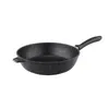 A black frying pan with a granite-like texture and a black handle, shown from a side angle against a white background. Produktbild-Vorschau
