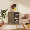 Kommode 'Lukkodso' mit Tür 82 x 75 x 30 cm Walnussoptik Produktbild-Vorschau 2
