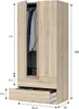 Garderobe Burbank, Schlafzimmerschrank mit 2 Türen und 2 Produktbild-Vorschau 3