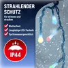 A close-up of colorful LED lights in a snowy environment, with German text highlighting product features. Anteprima dell’immagine prodotto