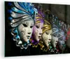 Bilder auf glas - Abstrakt Maske Feder Festival - 70x50cm - Produktbild-Vorschau 1