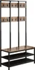 A freestanding coat rack and shoe bench with multiple shelves and hooks. Podgląd zdjęcia produktu