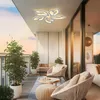 A modern balcony with furniture and plants, featuring a ceiling light. Náhled obrázku produktu