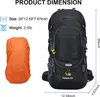 60L Wasserdichter leichter Wanderrucksack mit Regenschutz, Produktbild-Vorschau 4