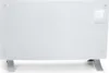 A white glass electric heater with a digital display and two silver legs, shown against a white background. Náhľad obrázku produktu