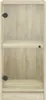 A front view of an empty, light brown wooden cabinet with two doors and one shelf. Náhľad obrázku produktu