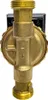 A close-up, front-facing view of a brass water pump with a black component behind it, set against a white background. Produktbild-Vorschau
