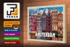 Holzschild Reise 30x20cm Amsterdam Niederlande Tanzende Produktbild-Vorschau 3