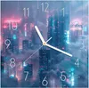 Wanduhr aus Glas mit Motiv Futuristische Stadt- 30 x 30 cm Produktbild-Vorschau 1