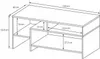 A technical drawing of a coffee table with dimensions indicated. Náhled obrázku produktu