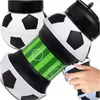 Faltbare Silikon-Trinkflasche Fußball – Ausziehbare Produktbild-Vorschau 1