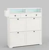 Schuhschrank schmal 96x24.5x111 cm Weiß mit 4 Klappen, Produktbild-Vorschau 1