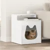 vidaXL Maison pour chat, blanc brillant, 42,5 x 40 x 53,5 Voir les images du produit 3