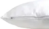 A close-up side view of a white pillow with a zipper. Produktbild-Vorschau